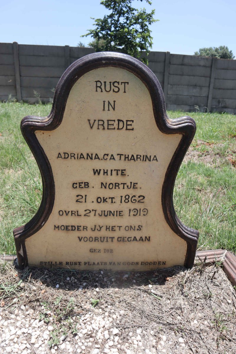 WHITE Adriana Catharina nee NORTJE 1862-1919