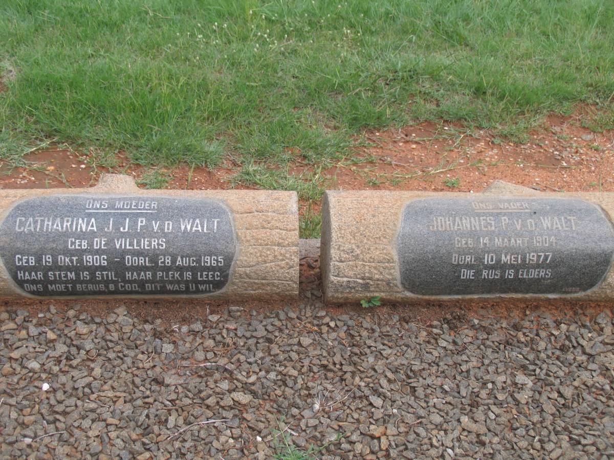 WALT Johannes P., v.d. 1904-1977 &amp; Catharina J.J.P. DE VILLIERS 1906-1965