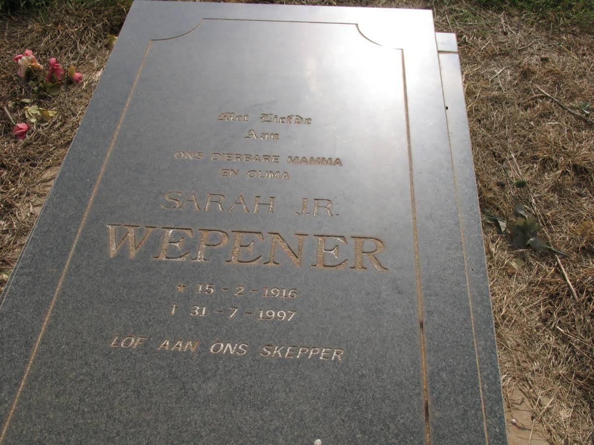 WEPENER Sarah J.R. 1916-1997