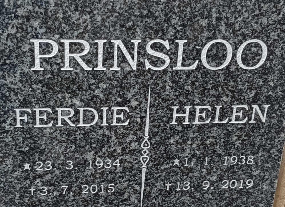 PRINSLOO Ferdie 1934-2015 & Helen 1938-2019
