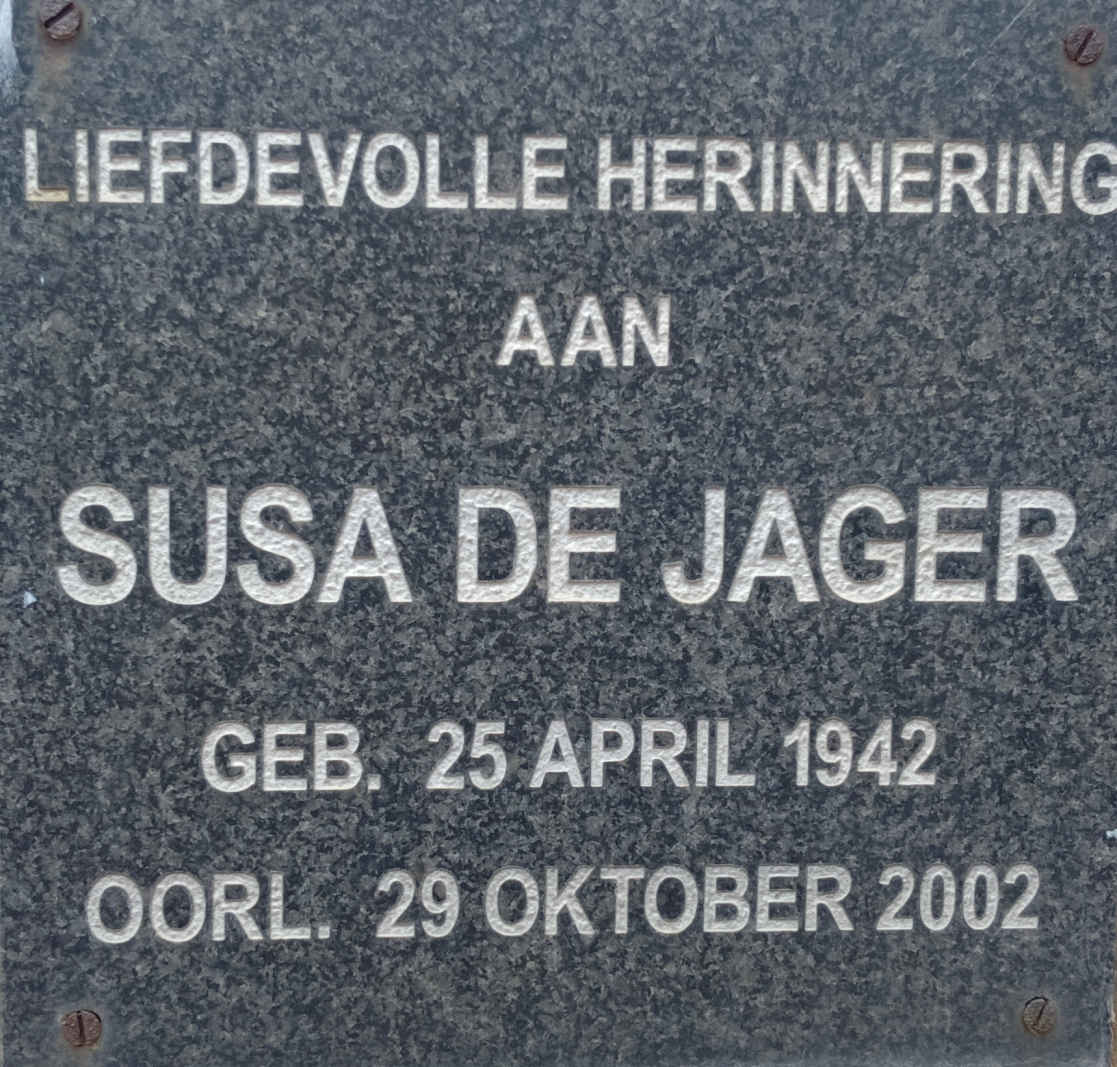 JAGER Susa, de 1942-2002