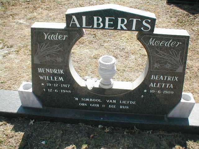 ALBERTS Hendrik Willem 1917 - 1988 &amp; Beatrix Aletta 1909 -