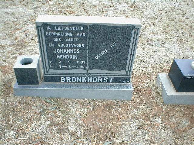 BRONKHORST Johannes Hendrik 1907-1983