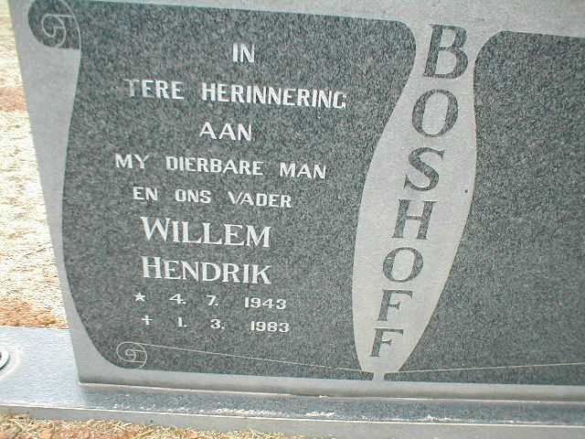 BOSHOFF Willem Hendrik 1943-1983