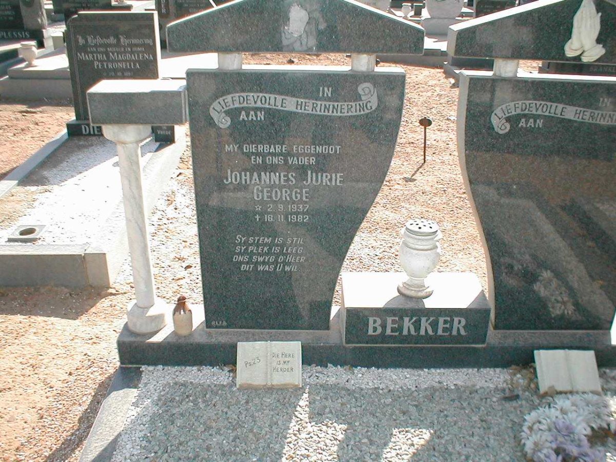 BEKKER Johannes Jurie George 1937-1982