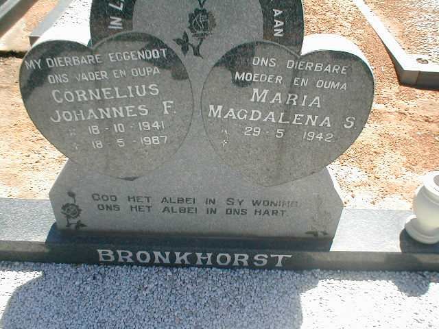 BRONKHORST Cornelius Johannes F. 1941-1987 &amp; Maria Magdalena S. 1942-