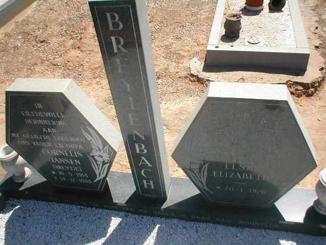 BREYTENBACH Cornelis Jansen 1914-1986 &amp;  Elsie Elizabeth 1926-