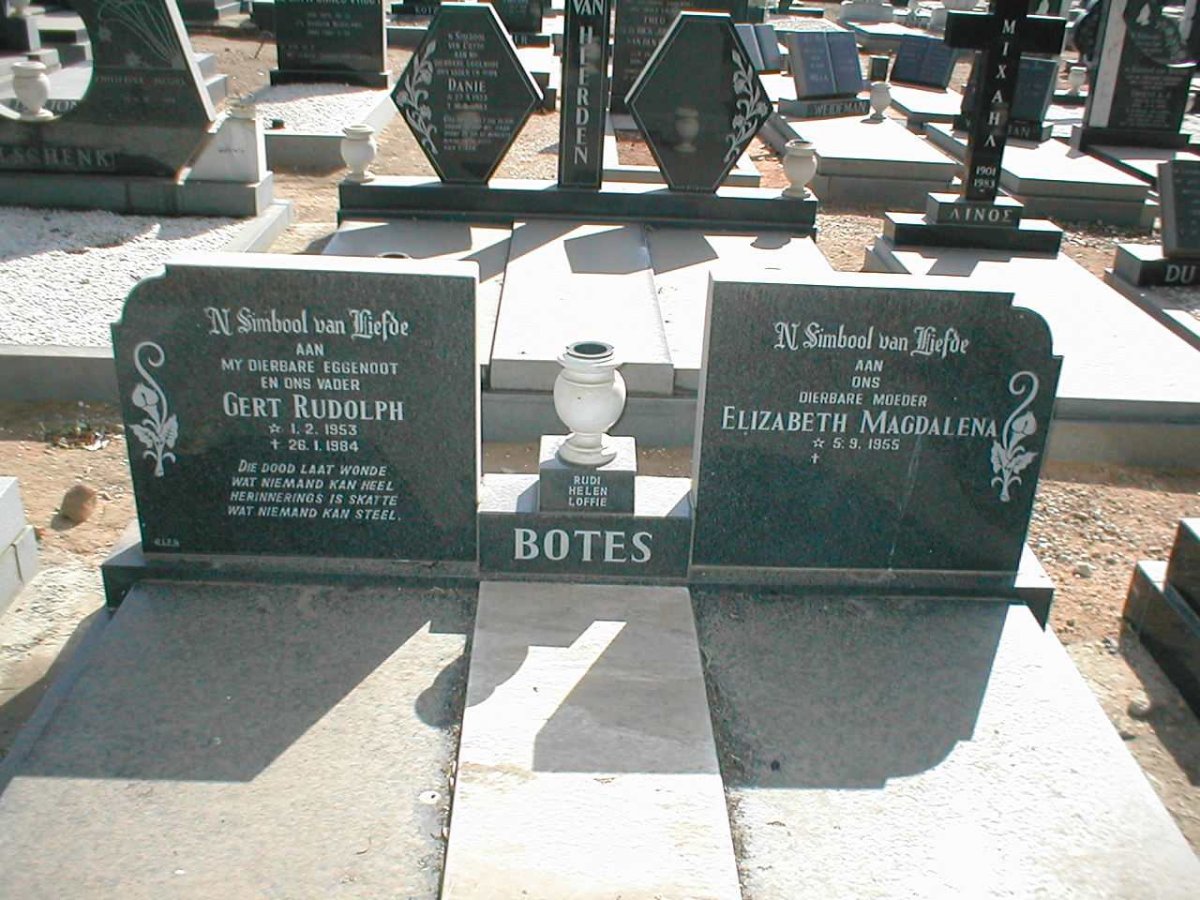 BOTES Gert Rudolph 1953-1984 &amp; Elizabeth Magdalena 1955-