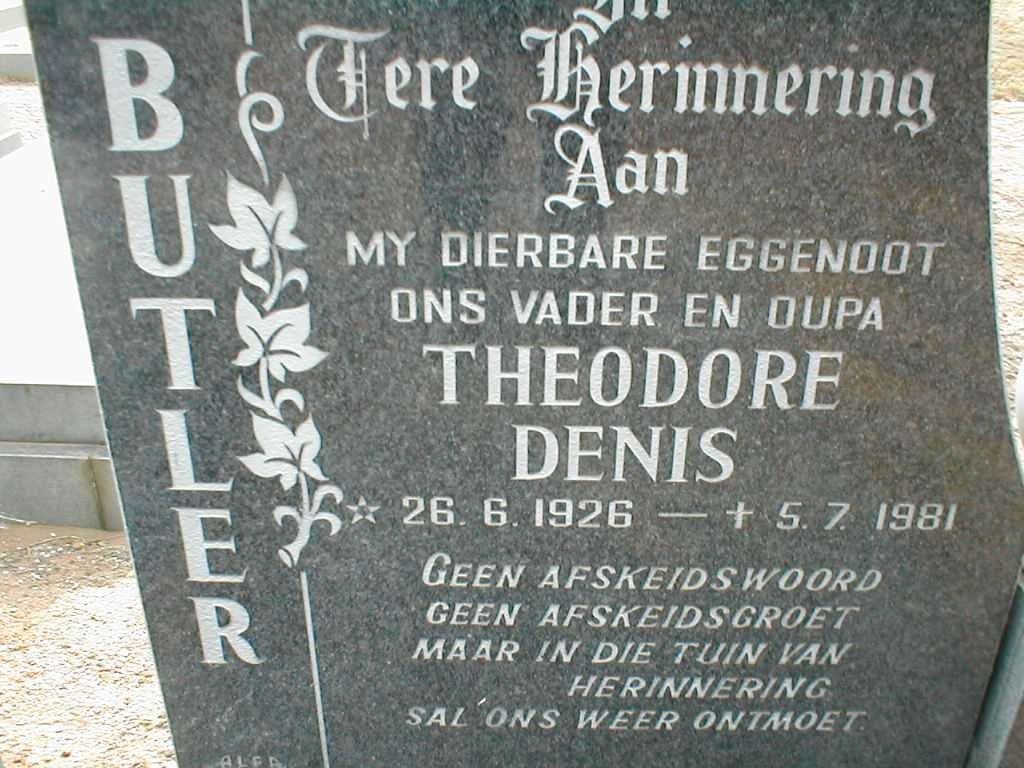 BUTLER Theodore Denis 1926-1981