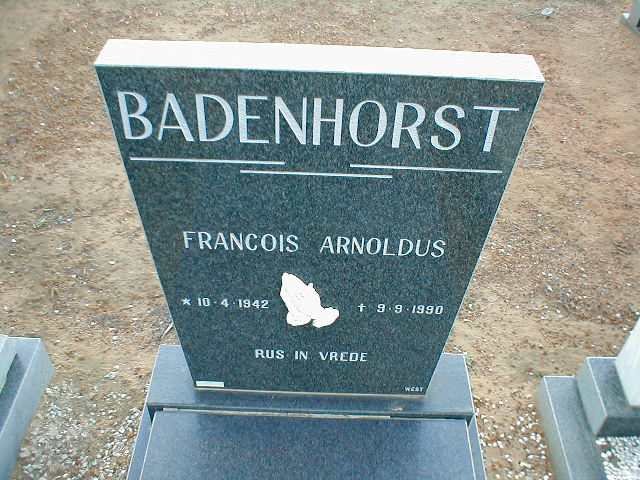 BADENHORST Francois Arnoldus 1942-1990