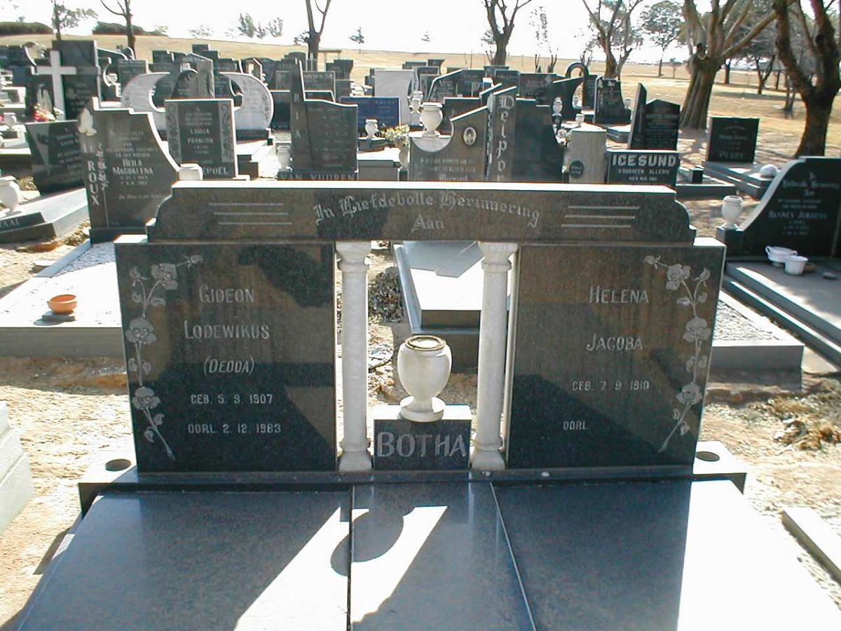 BOTHA Lodewikus 1907-1983 &amp; Helena Jacoba 1910-