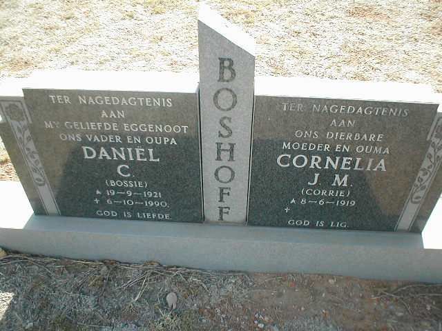 BOSHOFF Daniel C.  1921-1990 &amp; Cornelia J.M. 1919-