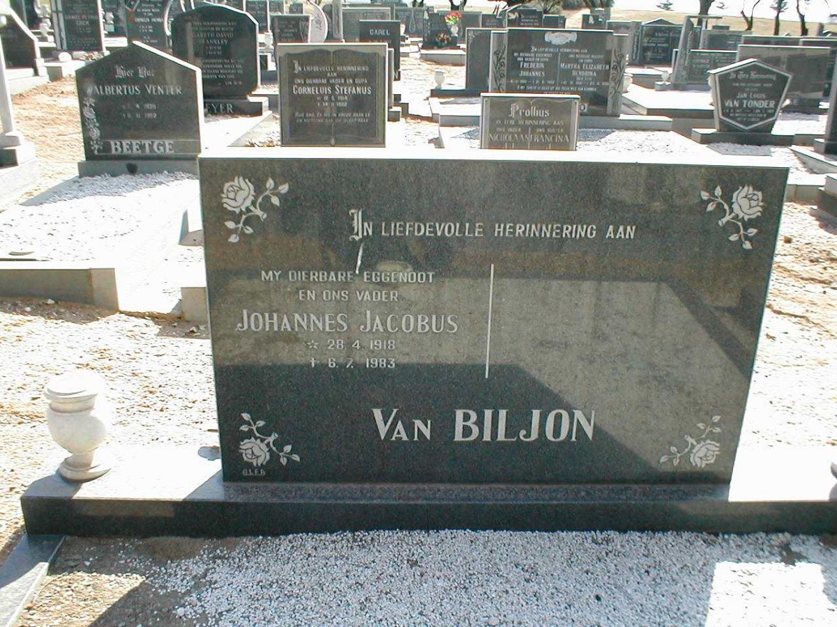 BILJON Johannes Jacobus, van 1918-1983