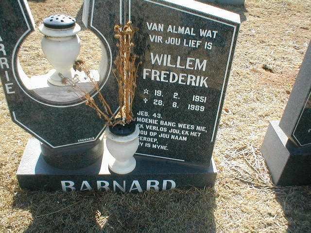 BARNARD Willem Frederik 1951-1989