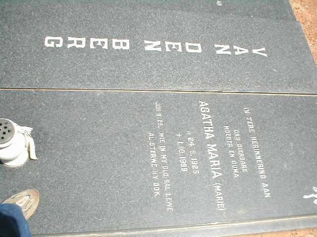 BERG Agatha Maria, van den 1925-1999