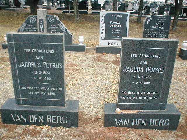 BERG Jacobus Petrus, van den 1923-1983 &amp; Jacoba 1927-1992