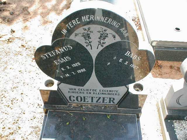 COETZER Stefanus Esais 1925-1992 &amp; Babs 1927-