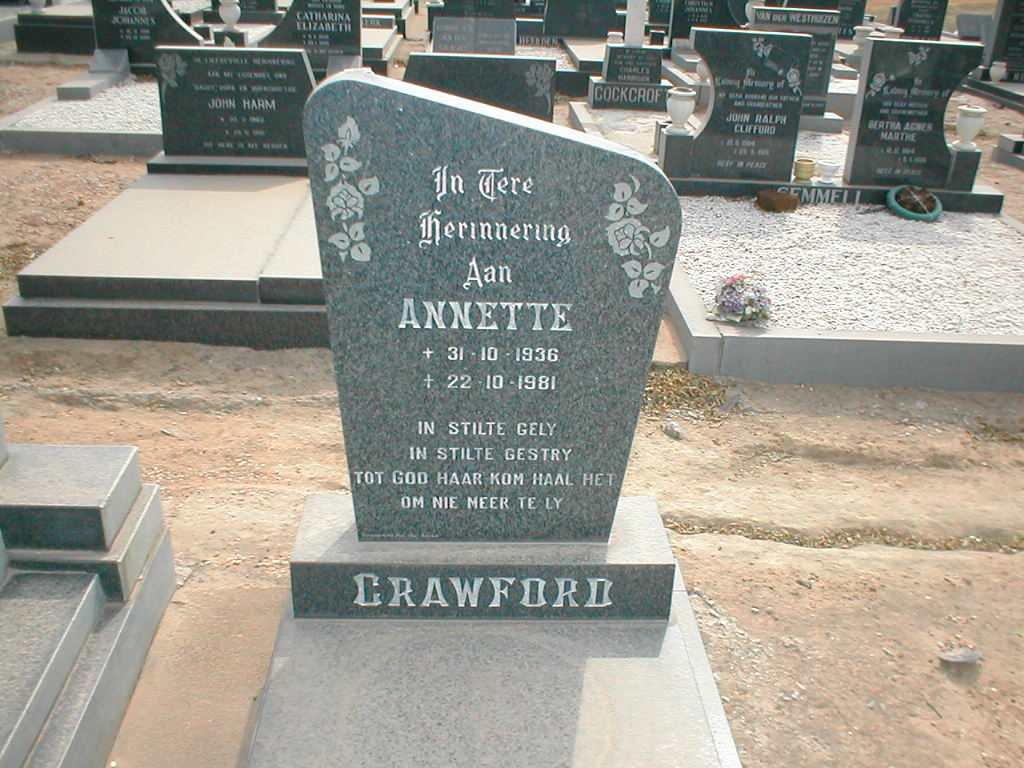 CRAWFORD Annette 1936-1981