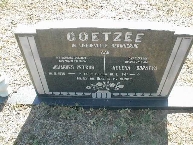 COETZEE Johannes Petrus 1936-1988 &amp; Helena Doratya 1941-