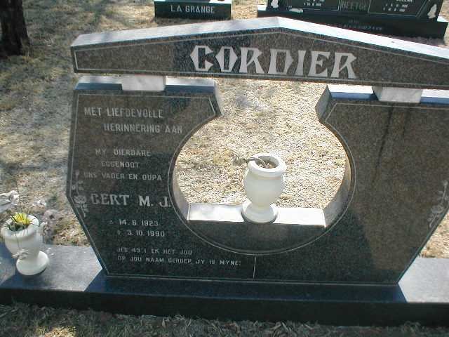 CORDIER Gert M.J. 1923-1990