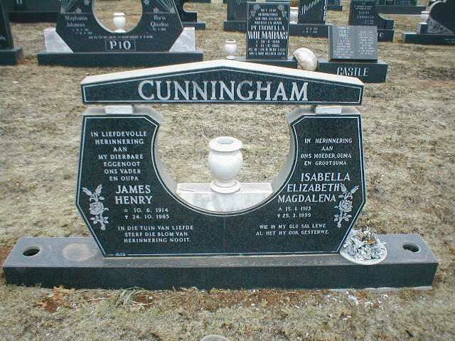 CUNNINGHAM James Henry 1914-1985 &amp; Isabella Elizabeth Magdalena 1913-1999