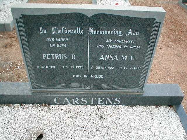 CARSTENS Petrus D. 1916-1993 &amp; Anna M. E. 1922-1991
