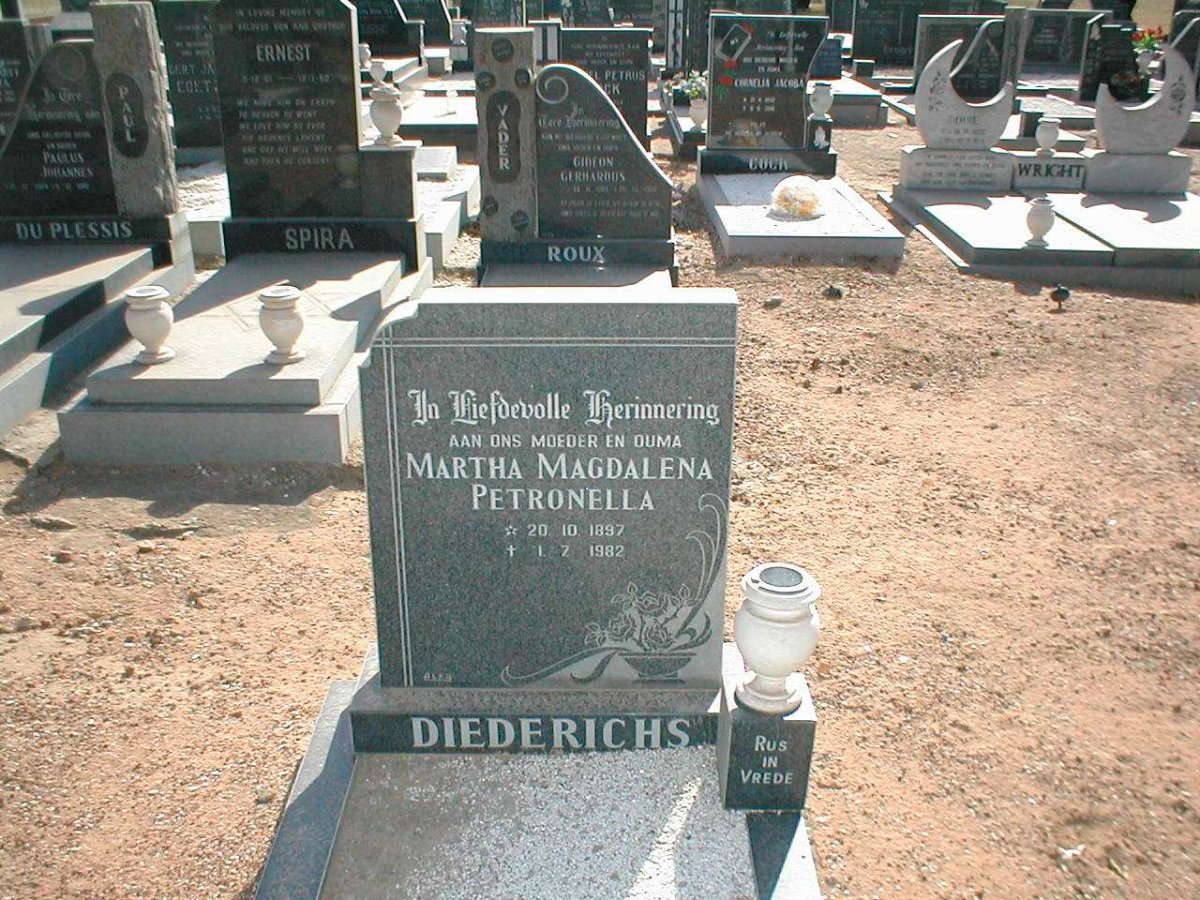 DIEDERICHS Martha Magdalena Petronella 1897-1982