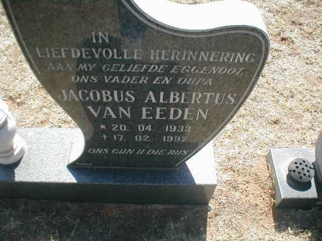 EEDEN Jacobus Albertus, van 1933-1992