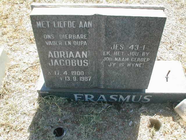 ERASMUS Adriaan Jacobus 1900-1987