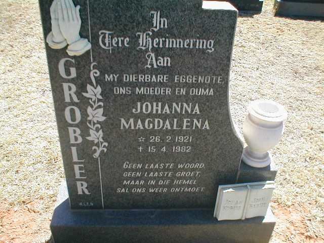 GROBLER Johanna Magdalena 1921-1982