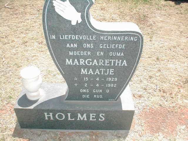 HOLMES Margaretha Maatje 1929-1982