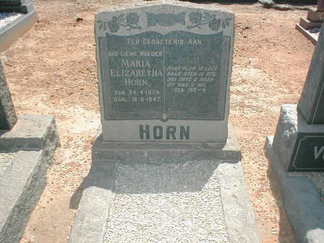 HORN Maria Elizabeth 1874-1947