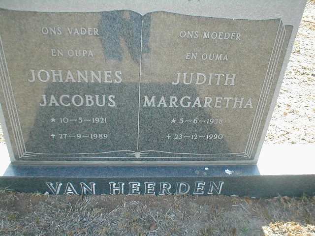 HEERDEN Johannes Jacobus, van 1921-1989 &amp; Judith Margaretha 1938-1990