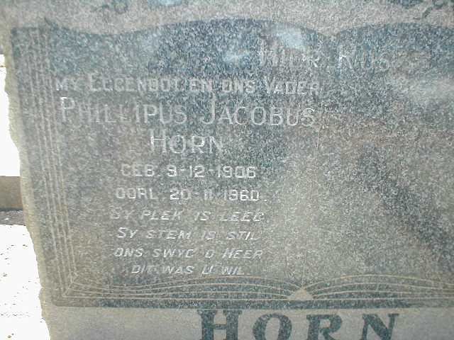 HORN Phillipus Jacobus 1906-1960