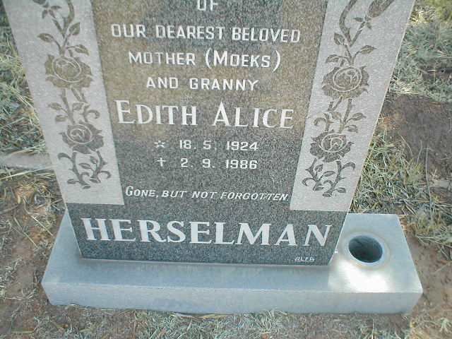 HERSELMAN Edith Alice 1924-1986
