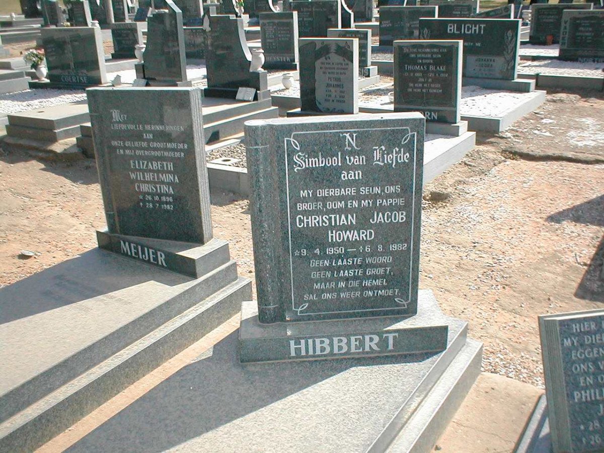 HIBBERT Christian Jacob Howard 1950-1982