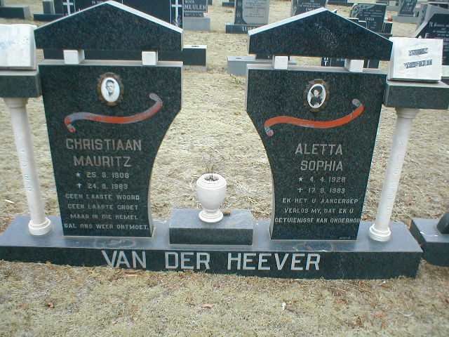 HEEVER Christiaan Mauritz, van der 1906-1983 &amp; Aletta Sophia 1928-1983