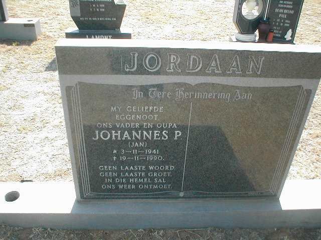 JORDAAN Johannes P. 1941-1990
