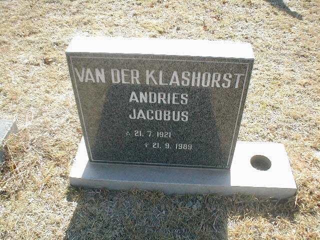 KLASHORST Andries Jacobus, van der 1921-1989