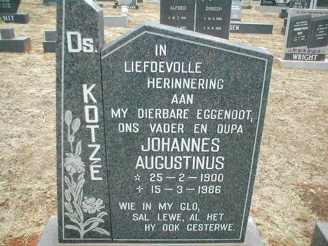 KOTZE Johannes Augustinus 1900-1986