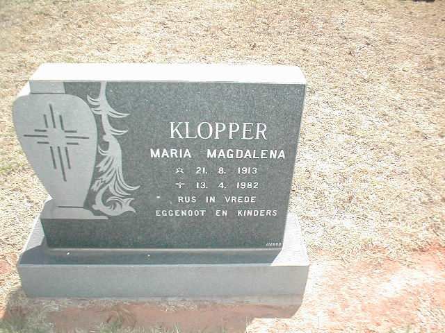 KLOPPER Maria Magdalena 1913-1982