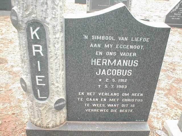 KRIEL Hermanus Jacobus 1912-1983