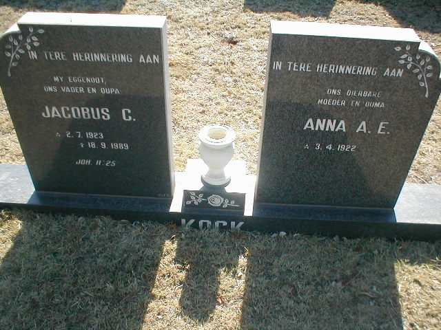 KOCK Jacobus C. 1923-1989 &amp; Anna A.E. 1922-