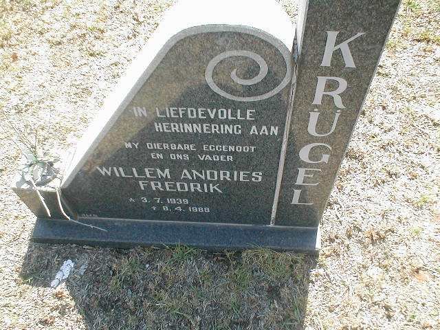 KRUGEL Willem Andries Fredrik 1939-1988