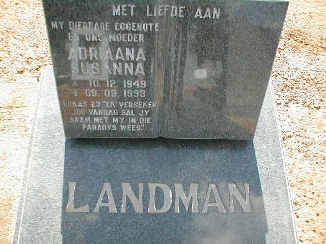 LANDMAN Adriaana Susanna 1949-1993