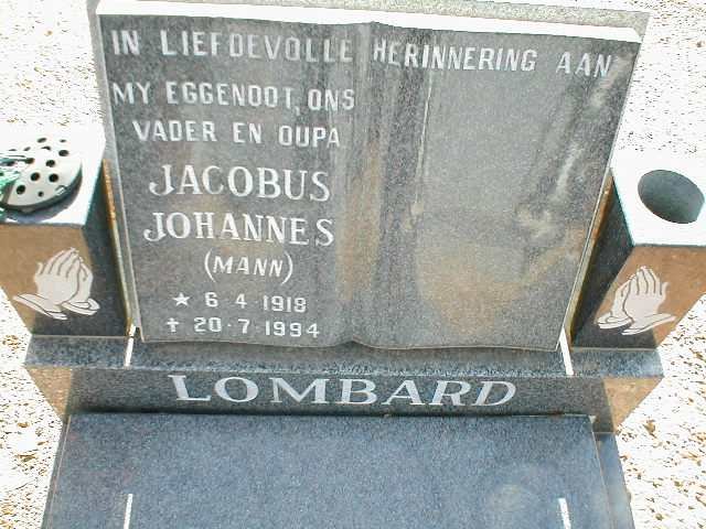 LOMBARD Jacobus Johannes 1918-1994