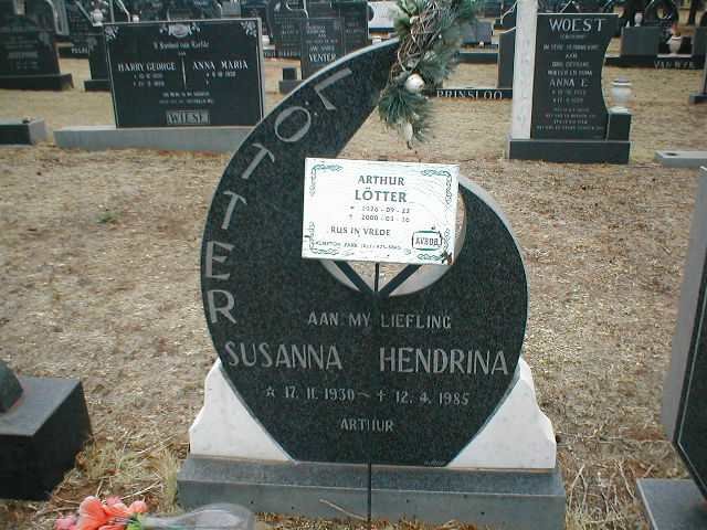 LOTTER Arthur 1926-2000 &amp; Susanna Hendrina 1930-1985