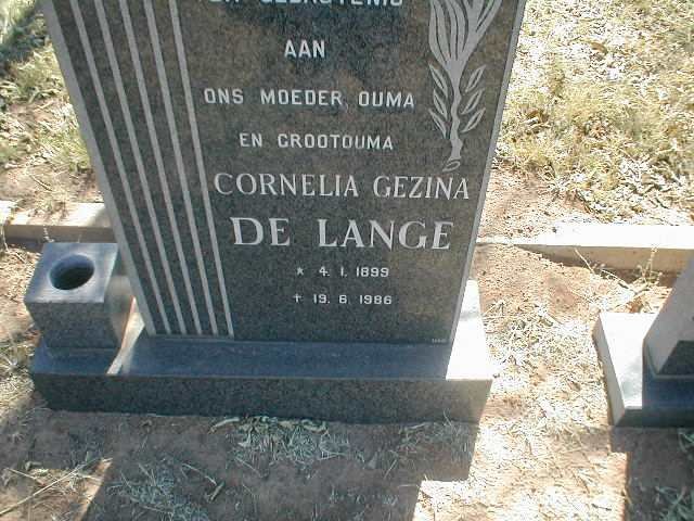 LANGE Cornelia Gezina, de 1899-1986