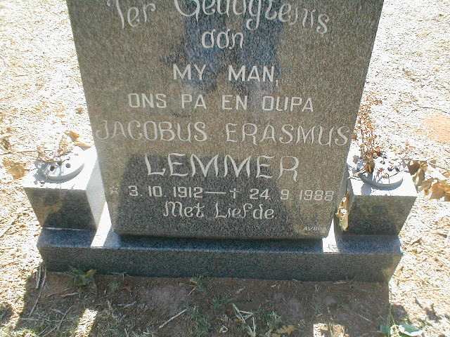 LEMMER Jacobus Erasmus 1912 - 1988