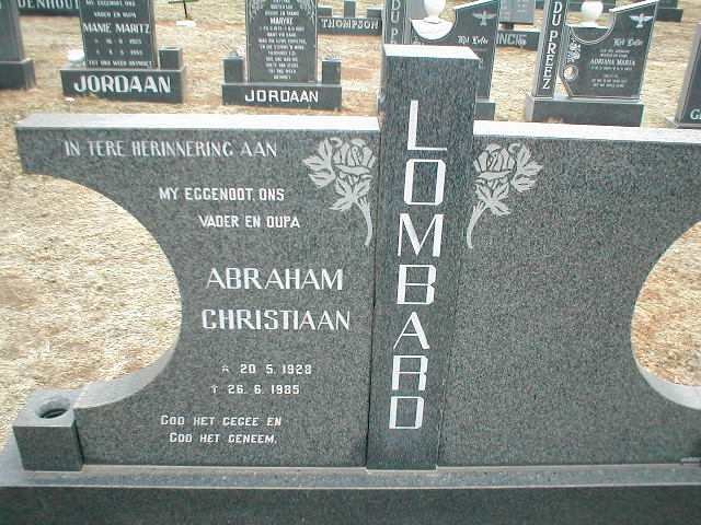 LOMBARD Abraham Christiaan 1928-1985
